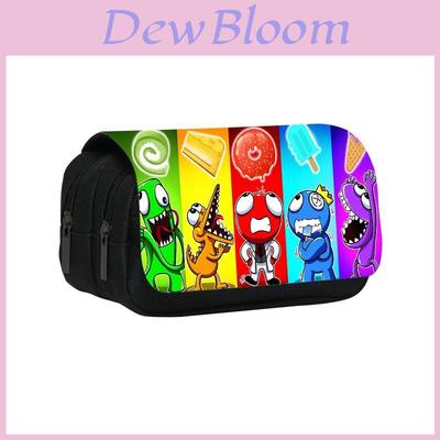 Rainbow Friends Nylon Pen Bag With Dual Compartments For School And Travel