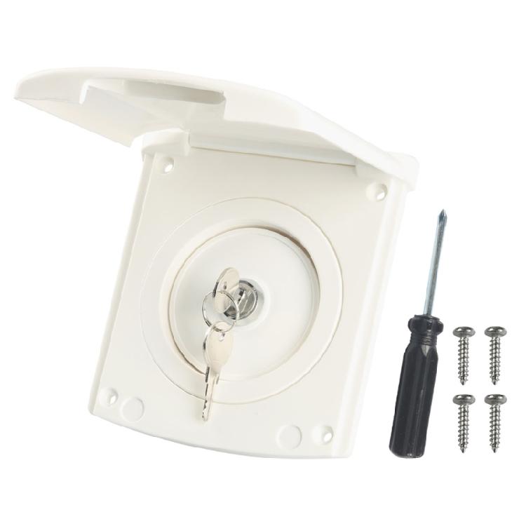 

Weather Resistant Anti UV Campervan Water Inlet Protector High Flow Capacity Flip Design for Most Motorhomes Caravans