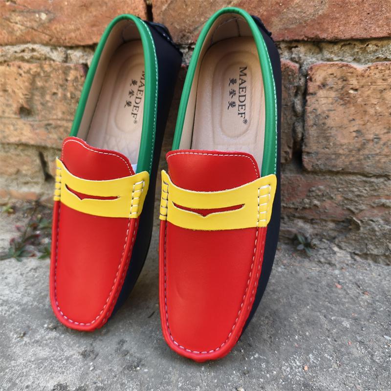 Pánské mokasíny Ručně vyráběné Boty z pravé kůže Ležérní řidičské ploché boty Nazouvací mokasíny Pánské Smíšené barvy Velikost 48 Pánské boty