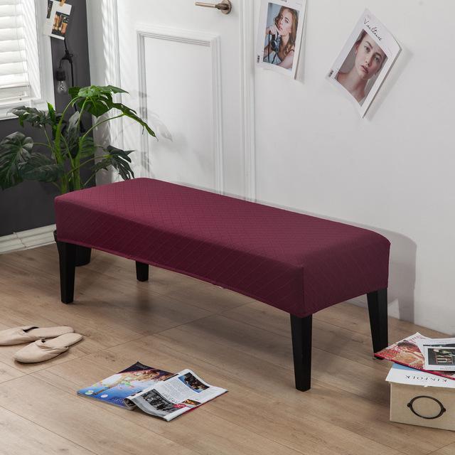 Rhombus Jacquard Bench Case For Bedroom Dining Room Room Elasticized Home Decorative Piano Makeup Chair Cases Anti -Dirty Long Seat Protector