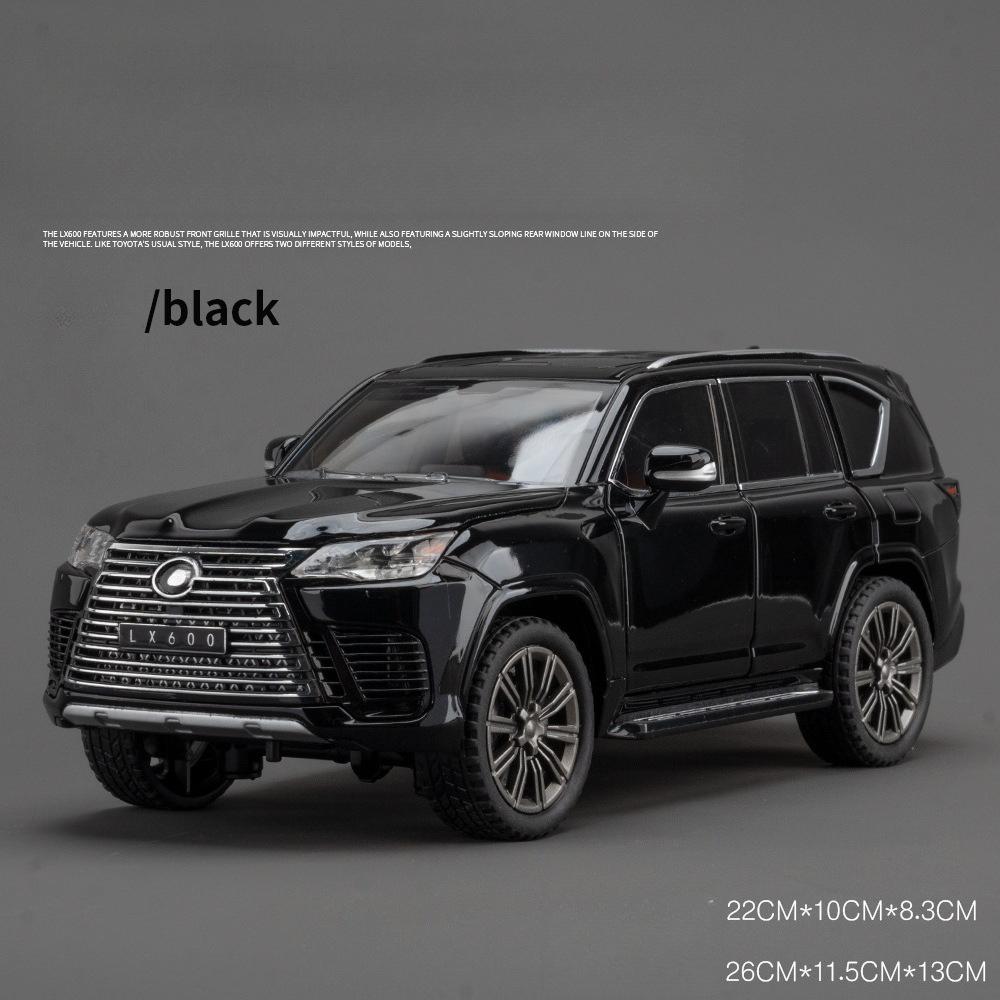 1:24 LEXUS LX600 Alloy Car Model Sound And Light Pull Back Toy Car Off-Road Car Simulation for Boy Collection Decoration