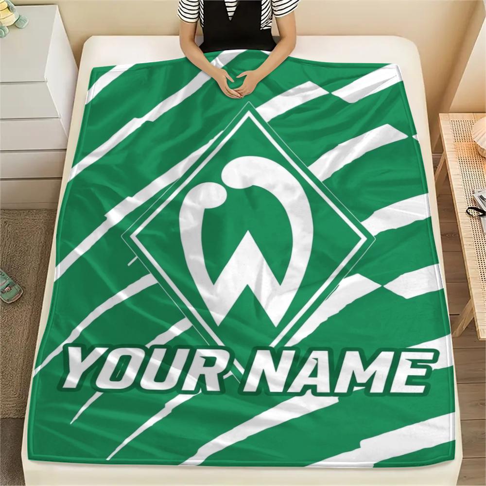 1PC Custom Name SV Werder Bremen Patterned Flannel Blanket Suitable For All Seasons for Home Decor Warmth and Comfort Gifts Holiday Present