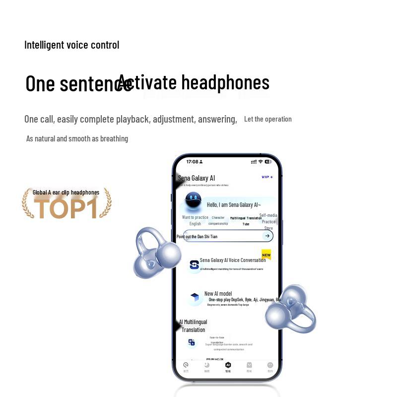 SANAG S8S Ultra Open-Ear Clip-On AI Translator Headphones