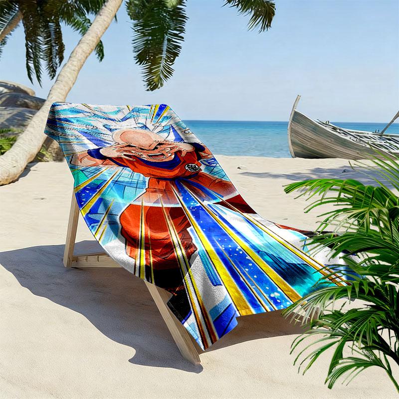Dragon Ball Print Beach Towel, Large Soft Quick Dry Towel for Beach Camping Swimming