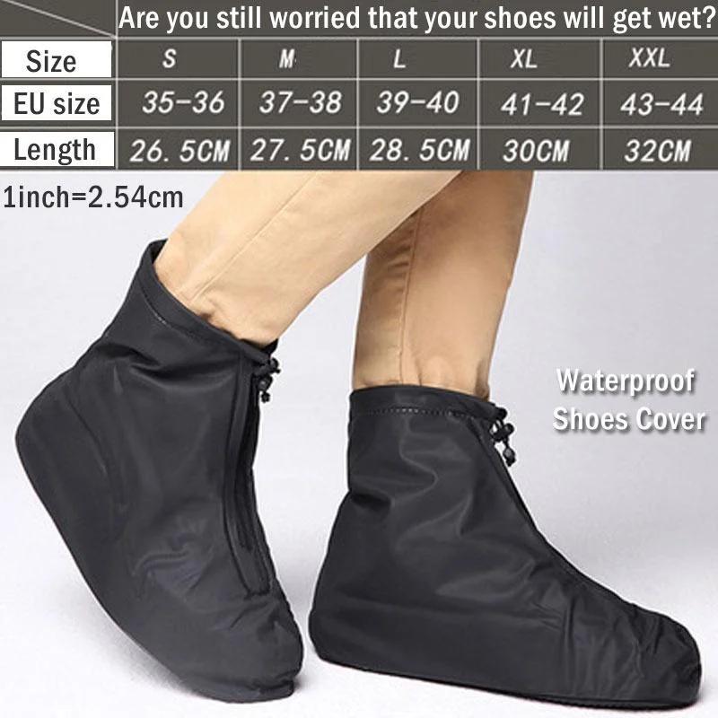 Unisex Waterproof Rain Shoes Covers Non-slip Case with Zipper for Women/man/kids