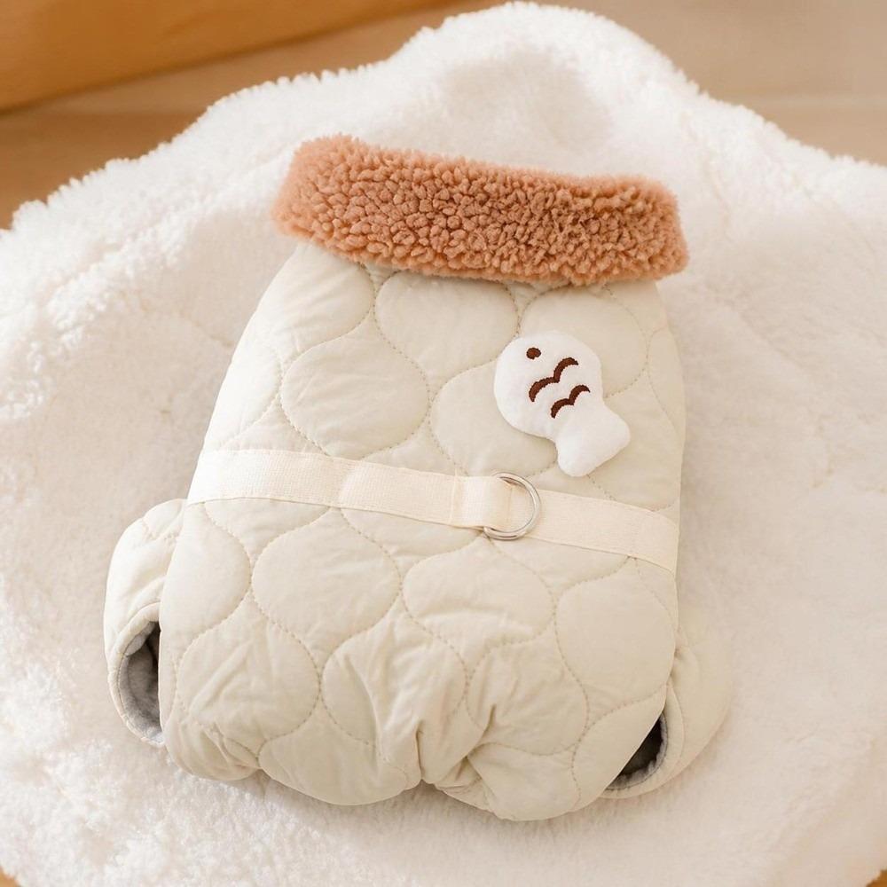 Plush Dog Warm Clothes Windproof Dog Bodysuit Fashion Pet Clothes Cat