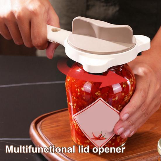 Jar Opener Adjustable Bottle Cap Remover with Ergonomic Handle Easy Grip Jar Opener Tool for Weak Hands Multipurpose Kitchen Gadget
