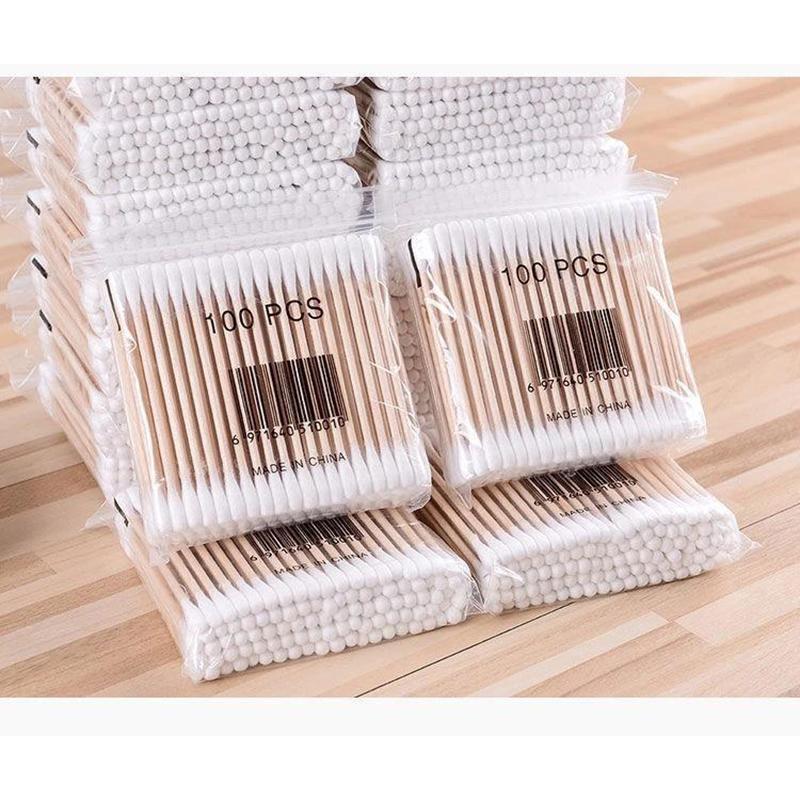 500pcs Double Head Cotton Swab Women Makeup Cotton Buds Tip for Wood Sticks Nose Ears Cleaning Health Care Tools