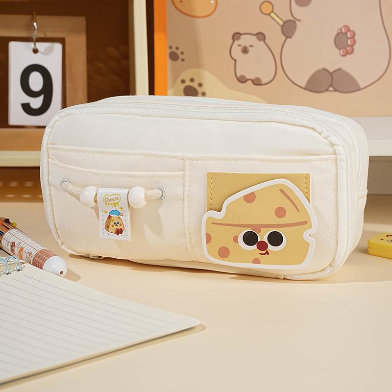 Pencil case 2025 new cute large capacity high value ins style pencil case for girls black cute dog repair pencil case