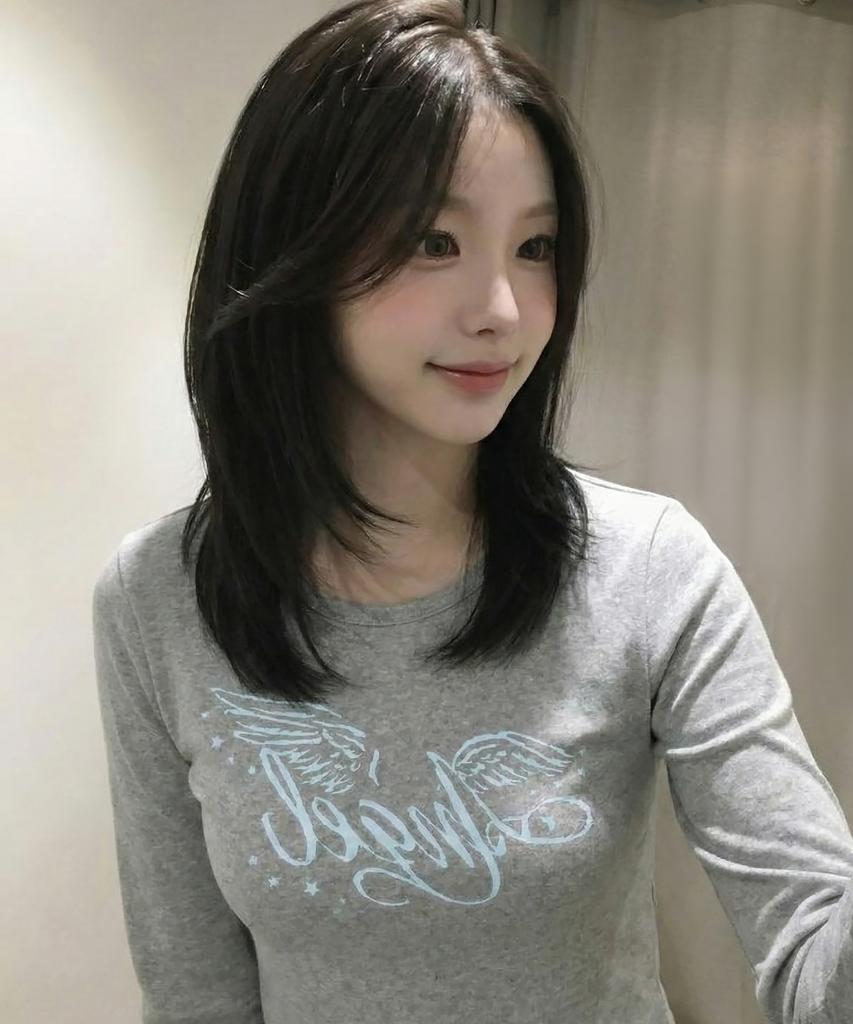Ijeulum Angel Wings Slim Fit Long Sleeve (Gray)