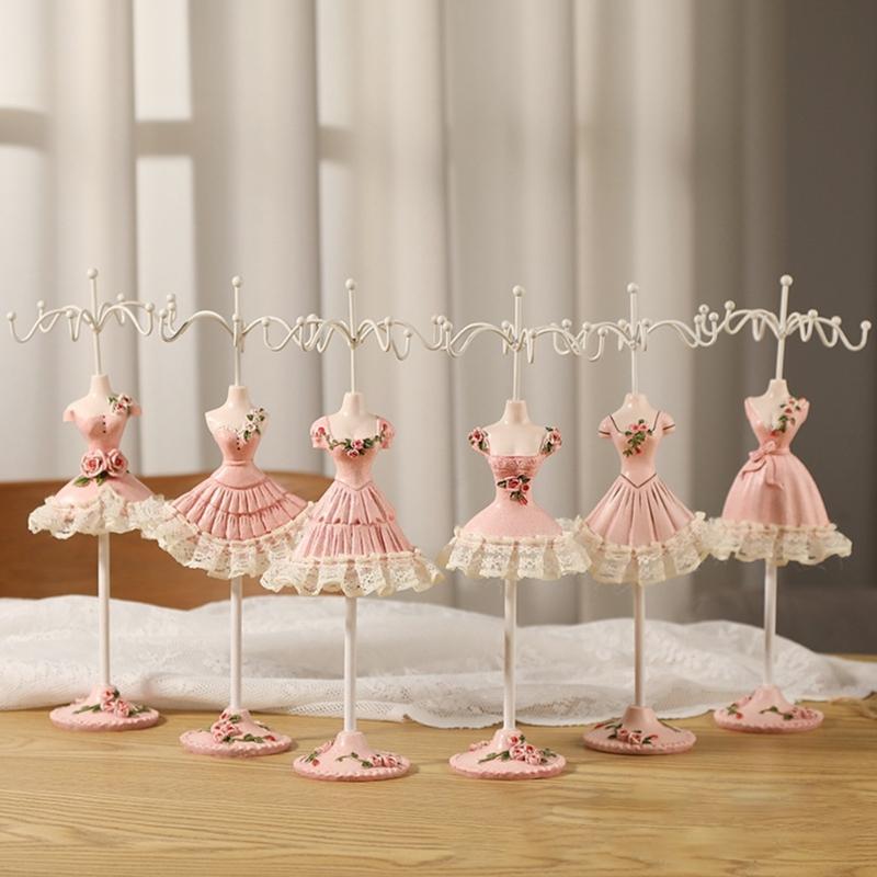 Rotatable Doll Model Jewelry Tower Fashionable Jewelry Organizer Model Display Rack for Earrings Necklace Bracelet