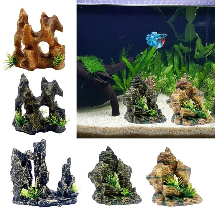 DIY Aquarium Fish Tanks Artificial Resin Rockery Plant Ornament Landscape Decors