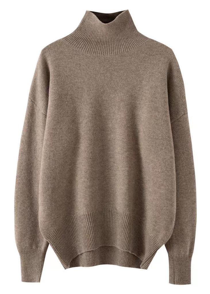Women's High Neck Wool Sweater: Autumn/Winter Loose, Thick Knit, Versatile Fashion Style
