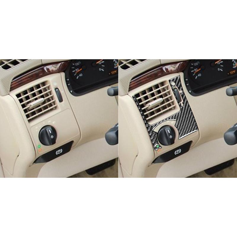 Pro Benz E-Class W210 1996-2002 Skutečné uhlíkové vlákno Větrací otvor na straně řidiče Příslušenství do interiéru vozu Dekorativní samolepka