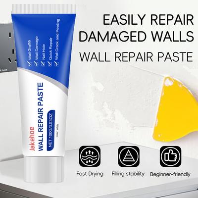 Drywall Repair Kit with Scraper, 100g Quick-Drying Wall Filler Paste, Mold Resistant Sealant for Cracks Holes Stains Home Tool