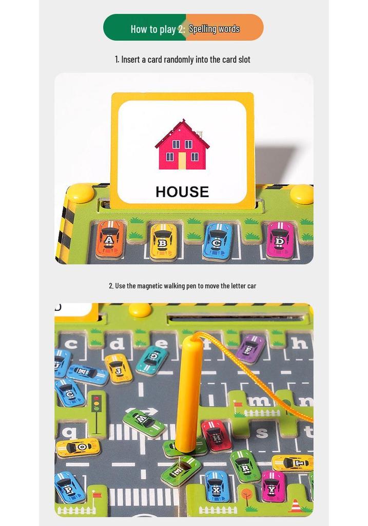 Wooden Toy Car Parking Maze: Children's Pen Control Training Board
