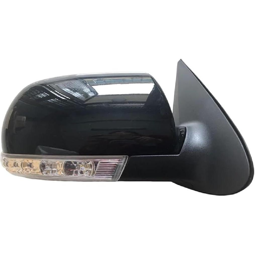 Left Right Car Folding Side Rearview Mirror Compatible For Hyundai Santa Fe 2.4L 2.7L 2007 2008 2009 2010 2011 2012 8PINS With Lamp(Only Right black)