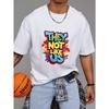 Crewneck T-Shirt White They Not Like Us Graffiti Print Streetwear Fashion Casual Wear