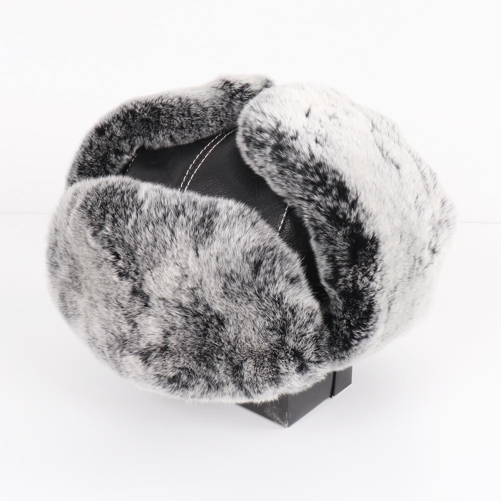 New Russian Men Winter Real Rex Rabbit Fur Bomber Hats Man Warm Fluffy Natural Fur Hat Male Real Sheepskin Leather Caps