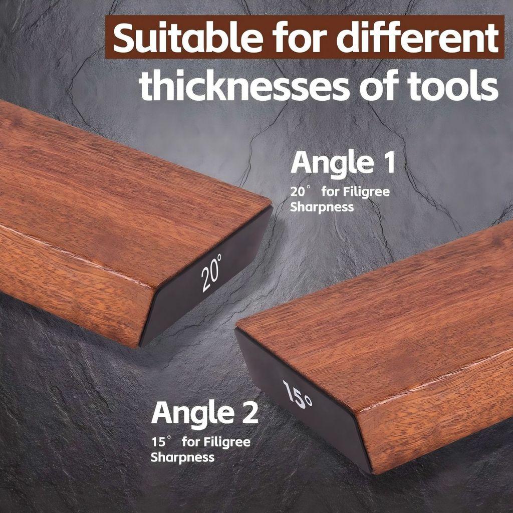 Sandalwood Doublesided Diamond Knife Sharpener With Nonslip Base For Kitchen Use