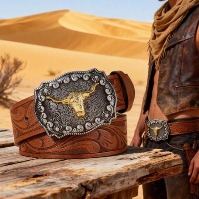 Western Cowboy Trendy Leather Youth Belt - American Street Style