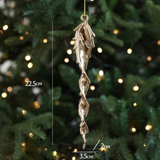 Christmas Ornaments Plastic Glitter Gold Snowflake/Reindeer/Angel Hanging Ornaments for Xmas Tree Winter Decoration