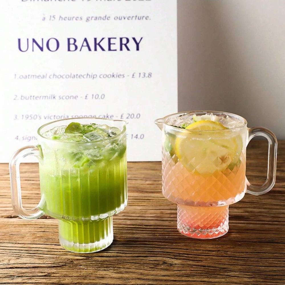 1pc 650ml Large Capacity Fruit Cups with Handles Cocktail Glass Summer Lemon Tea Cups Juice Cup Suitable for Bar Club Gatherings