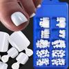 100-Piece Box: Full Cover Solid Color Short White Toe Nail Art Tips