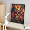 Halloween 5D DIY Diamond Art Painting Kit Floral Skull Home Wall Decor Handmade Gift for Art Crafts Lovers and Stunning Holiday Display
