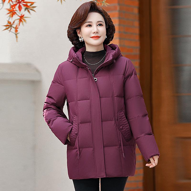Petite Women's Mid-Length Down Jacket, 2025 Winter, Stylish & Thickened for Cold Protection, Ideal for Middle-Aged & Elderly.