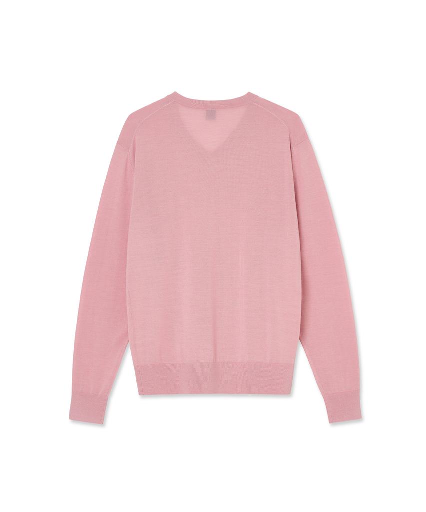 IOLO Silk Blended V-Neck Sweater_Pink