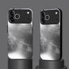 Silver black brushed pattern glass phone case suitable for iPhone 17 16 15 14 13 12 11 Pro/Max/Plus anti drop and shockproof