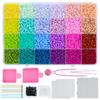 Bügelperlen Set 2,6mm Mini-Perlen 144 Farben All-in-One Set mit Steckplatten, Mini-Bügeleisen, Pinzette Pixel Art DIY Bastelset für Erwachsene