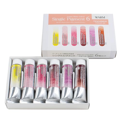 

Kusakabe Transparent Watercolor Paint, Single Pigment, Warm, 6-Color Set, 10ml (No. 4), 314051