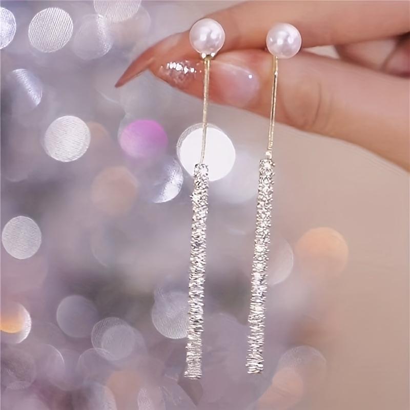 Модные висячие серьги для женских украшений серебряный — фото 2