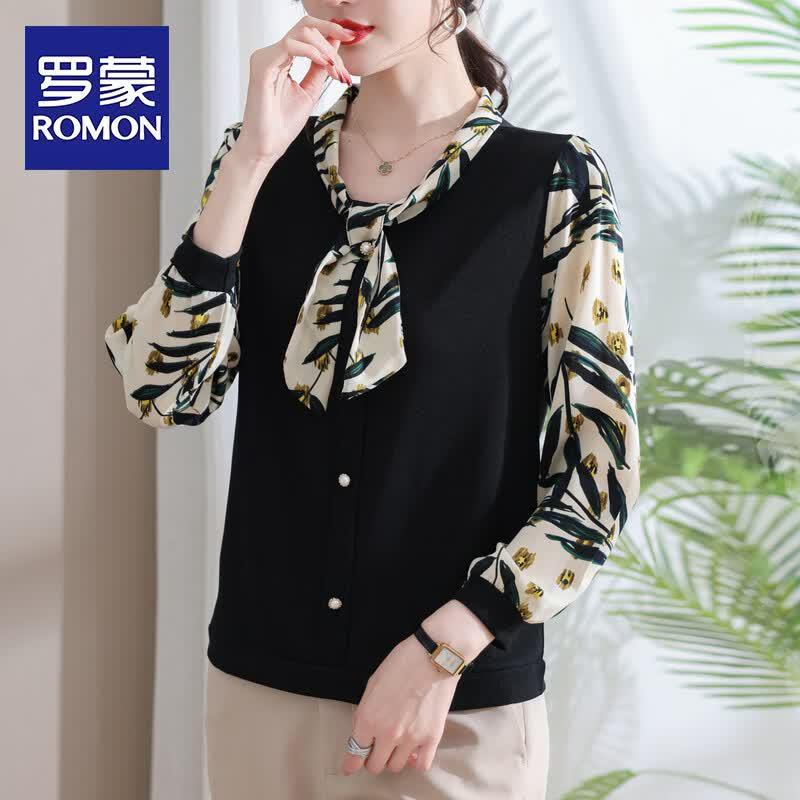 

ROMON Women s Slimming Long Sleeve Blouse 4XL