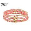 Lightweight Daily Wear Jewelry 5Pcs Beaded Bracelet Stack for Women Teenage Girls, Tiny Gift Ideas Best Friends Beads Bracelets, Elastic Stretch Boho