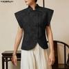 INCERUN Camisetas Casuales para Hombre de Verano Vintage de Manga Corta con Textura y Flores