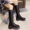 Long Martin Boots Women's Winter But Knee Student Lace-Up Women's Boots Fleece Single Boots Skinny Boots