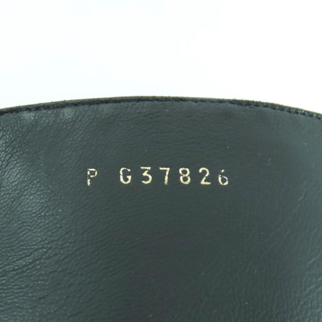 Great CHANEL short boots black leather Women 38 G37826 Used