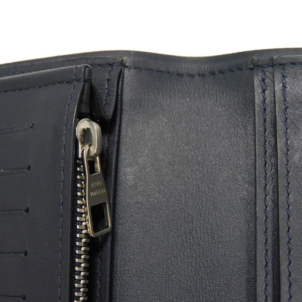 Used 12564 Portefeiulle Braza N63506 7940 New Logo White Navy Bifold Damier Coast Blue Marine Men's from Japan AUTHENTIC