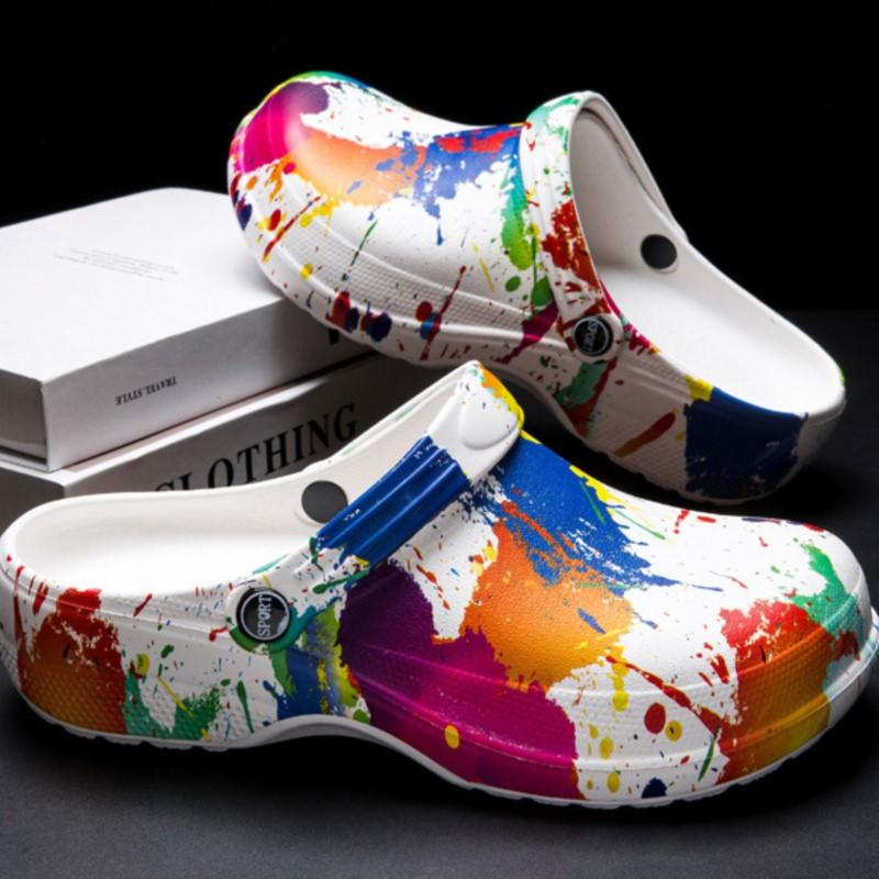 Fashion Creatar Trendy Summer Women Clogs Slipper Fashion Printing Design Beach Slides Outdoor Sports Sandals EVA Sole Male Garden Shoes