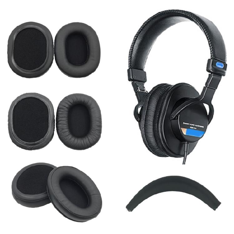 Protein Leather Earphone Ear Cushions Headband for MDR-7506 MDR-900ST Prolonged Comfort
