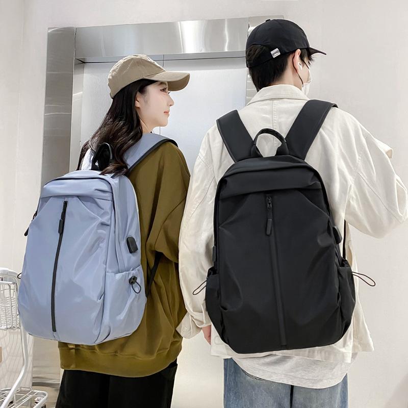 Schoolbag Casual Student Backpack Male Trend College Student Schoolbag Stylish Simple Commuter Large Capacity Nylon Backpack
