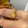 3pcs/Set Elegant 18K Gold Color Adjustable Size Threaded Ring Accessory Stylish Finger Accessories for Fashionistas