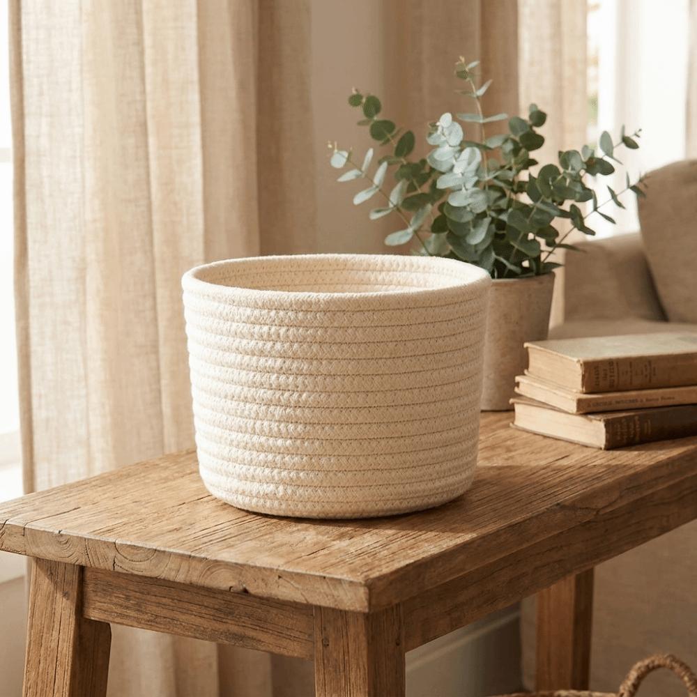 Cosmetics Basket Cotton Rope Storage Basket Nordic Style Woven Storage Basket Keys