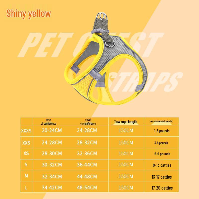 Reflective Vest-Style Pet Harness and Leash Combo