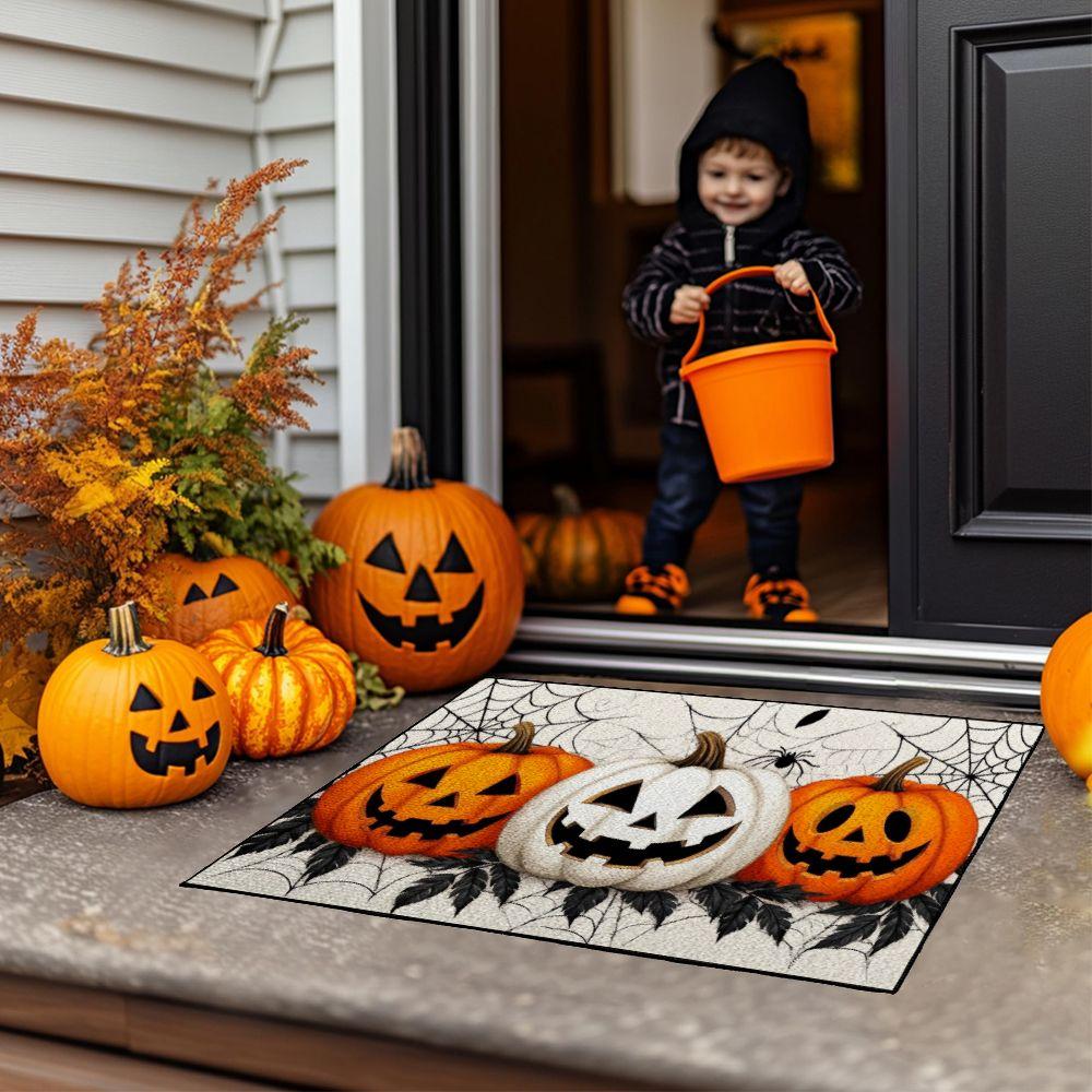 Halloween Entry Door Decorative Floor Mat Pumpkin Witch Holiday Doormat Dirty Resistant Household Cool Insulation Mat