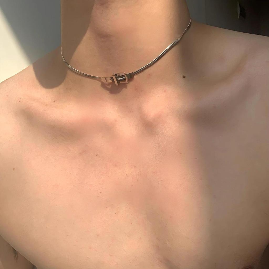 Starburst Double Layer Men's Necklace: Trendy, Light Luxury Hip Hop Style, Unisex Clavicle Chain