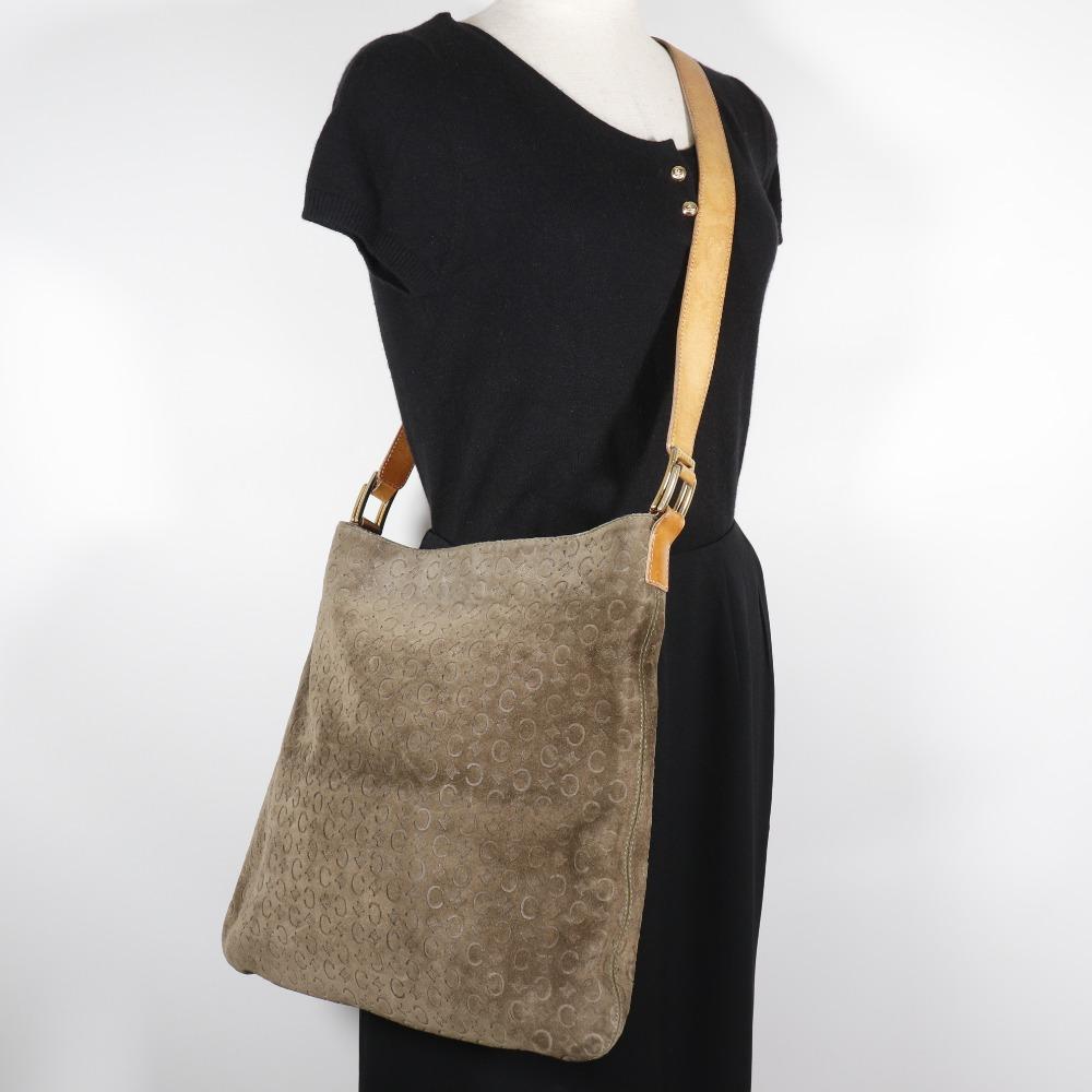 Celine C Macadam Umhängetasche Braun Wildleder Damen Gebraucht